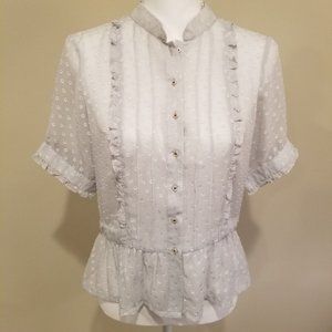 WOMEN'S BLOUSE WITH PEPLUM RUFFLE M